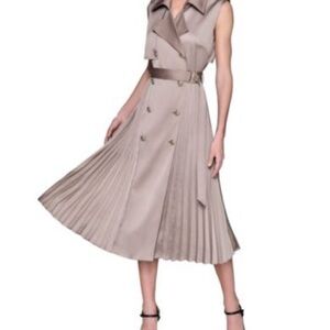 Karl Lagerfeld Truffle Satin Double-Breasted Midi Dress